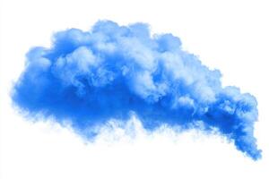 A vibrant blue cloud of vapor drifts gracefully in the air. The fluffy texture and bright color create a captivating visual, evoking feelings of calm and serenity in a leisurely setting. photo