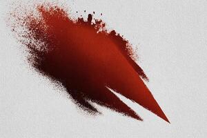 A vibrant splash of red paint contrasts against a light textured background. The design features softer edges merging into splatter patterns, creating an energetic and dynamic visual effect. photo