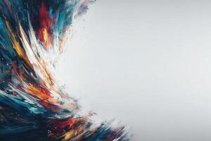 Swirling colors of blue, orange, and white blend seamlessly to create a sense of dynamic movement. The vibrant strokes suggest energy and emotion, drawing the viewer in with their intensity. photo