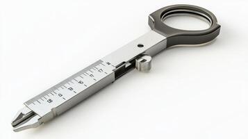 Precision measuring tool with a magnifying glass. photo