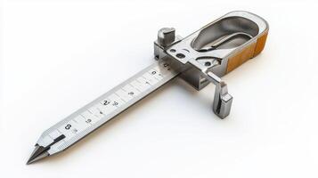 Precision metal measuring tool with scale. photo