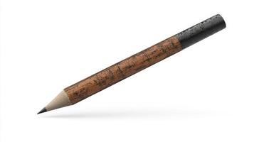 Close-up view of a unique textured wooden pencil. photo