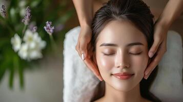 A serene facial massage for a youthful complexion. photo