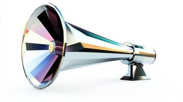 Metallic megaphone illustration in a three-dimensional format. photo