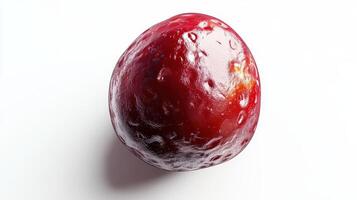 Close-up view of a glossy, textured, red sphere. photo