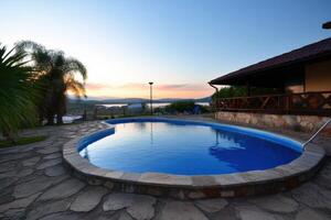 Serene Sunset Pool Villa with Mountain View photo