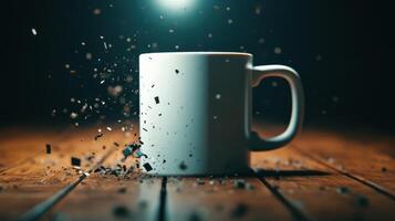 Shattered Coffee Mug A Stunning Visual of a Broken Coffee Cup photo