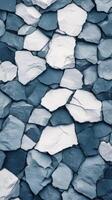 A Detailed View of a Stunning Stone Wall with a Unique Pattern photo