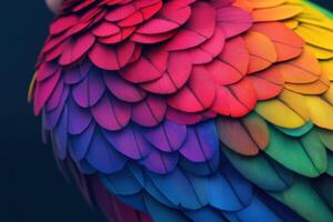 Rainbow Bird Feather Texture A Stunning Display of Nature's Art photo