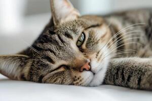 of a Sleepy Tabby Cat photo