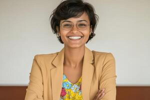 Smiling Professional Woman in a Business Setting photo