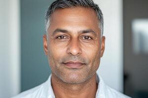 Portrait of a Thoughtful Man Capturing Inner Peace and Strength photo