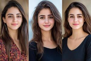 Portrait of a Young Woman with a Beautiful Smile photo