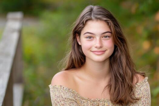 Teenage Girl Portrait in a Natural Setting photo