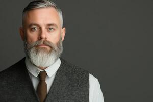 Mature Man in Formal Attire A Thoughtful Portrait photo