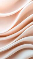 Elegant Draped Fabric Peach and Cream Abstract Texture Background. Perfect for Fashion, Beauty, and Lifestyle Designs. Soft, Smooth, Flowing, and Luxurious. photo