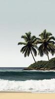 Serene Tropical Beach Palm Trees, Azure Ocean, and Soft Sand A Perfect Getaway photo