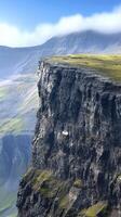 Majestic Mountain Clifftop Landscape Breathtaking Panoramic View of Dramatic Rockface and Valley. Inspiring Nature Photography photo