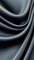 Elegant Draped Gray Fabric Texture Luxurious Silk Background. Perfect for fashion, design, and textile projects. Subtle waves and curves create a sophisticated, contemporary look. photo