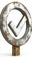 Rustic Metal Check Mark Sculpture A Striking Decorative Accent photo