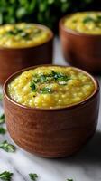 Creamy and Healthy Potato Soup in a Rustic Bowl A Comforting Culinary Delight photo