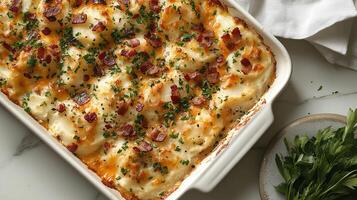 Savory Cheesy Bacon Mashed Potatoes A Comforting Dinner Dish photo