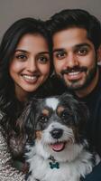 Couple and Dog Portrait A Happy Family Moment Captured photo
