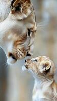 A Lioness and Her Cub A Touching Moment of Maternal Love in the Wild photo