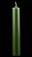 A Deep Green Pillar Candle A Simple Yet Elegant Home Decor Piece for Relaxation and Meditation photo