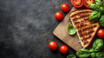 Grilled Cheese Sandwich with Basil and Tomatoes A Delicious and Easy Recipe for a Quick Meal photo