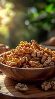 A Bountiful Bowl of Walnuts A Nutritious and Delicious Snack photo