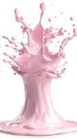 A pink liquid splashing into the air photo