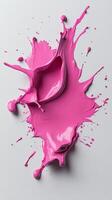 Pink Paint Splash Abstract Dynamic Background. Vibrant Color Texture, Fluid Movement, Creative Design. Bold, Expressive, and Energetic Graphic Resource for Artistic Projects. photo