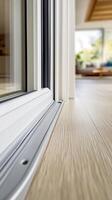 Modern Sliding Glass Door Detail Sleek Frame, Clean Lines, and Seamless Transition. Perfect for Contemporary Home Design. High end Interior Architecture. Luxurious Living Spaces. photo