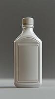 Blank White Plastic Bottle Mockup Clean, Simple Packaging Design Template for Drinks, Product Branding, and Commercial Use. Studi photo