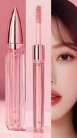 Pink Glitter Lip Gloss Sparkling Beauty for a Glamorous Look. This luxurious lip gloss adds a touch of elegance and shine to your photo