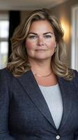 Portrait of a Confident Businesswoman A Professional and Elegant Image of a Successful Female Executive in a Corporate Setting. Th photo