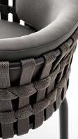 Experience Unparalleled Comfort with this Exquisite Modern Woven Chair. Meticulously crafted with a blend of dark gray fabric and photo