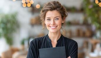 Portrait of a Confident Businesswoman A Successful Entrepreneur Smiling in Her Office. A Symbol of Professionalism, Achievement, a photo
