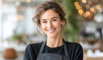 Portrait of a Smiling Woman A Captivating Image Showcasing Beauty, Happiness, and Positivity. Perfect for commercial use, advertis photo