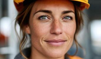 Portrait of a Confident Female Construction Worker. A Strong Woman in the Construction Industry. Empowering Image of a Skilled Pr photo