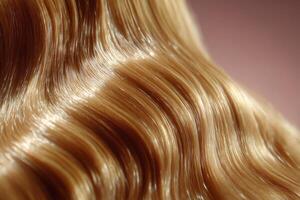 The Allure of Blonde Luxurious, Flowing Hair, Shiny and Smooth Texture. A Captivating Display of Healthy, Vibrant Tresses. Explo photo