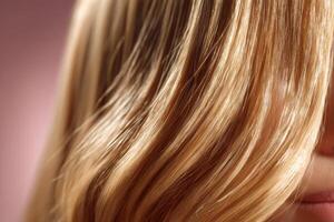 The Allure of Blonde Waves A Captivating Display of Silky, Smooth, and Healthy Hair. Experience the radiant beauty and elegance o photo