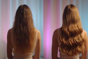 Dramatic Hair Transformation Before After. See how a simple styling change creates a stunning new look. Get inspired by this go photo