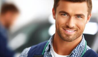 Portrait of a Smiling Man Happy, Friendly, and Professional. A Image of a Caucasian Male Showing Positive Expression and Contentm photo