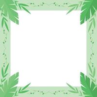 Frame with leaves and other elements on a white background. Place for text. Flora. vector