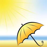Umbrella on the sunny beach illustration vector