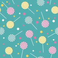 Seamless retro pattern with lollipops vector