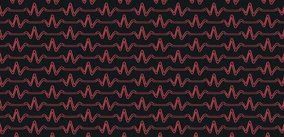 Pulse shape line art seamless geometric pattern design in red color vector