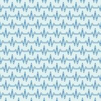 Pulse shape line art seamless geometric pattern design in blue color vector